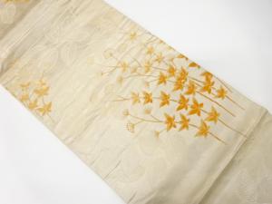 アンティーク　草花模様織り出し袋帯（材料）